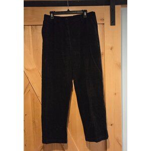 LL Bean Corduroy Pants Womens 16 Black 32x29 Original Fit Elastic Waist